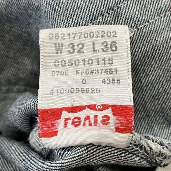 Levis 501 Denim Jeans Mens 32" x 36" Button Fly Straight Leg Blue Y2K Red Tab - Picture 8 of 12